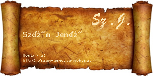 Szám Jenő névjegykártya