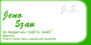 jeno szam business card